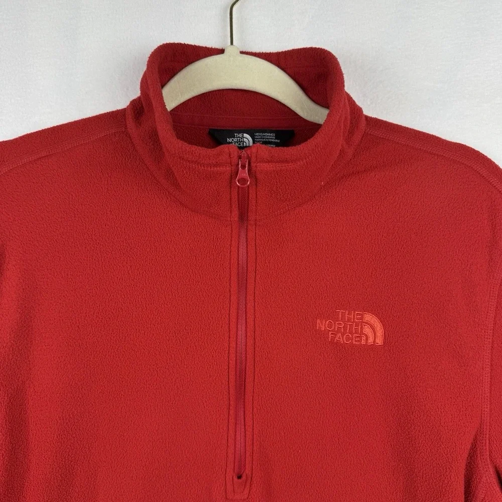 The North‎ Face 1/4 Zip Fleece Pullover Sweater Red Mens Medium M